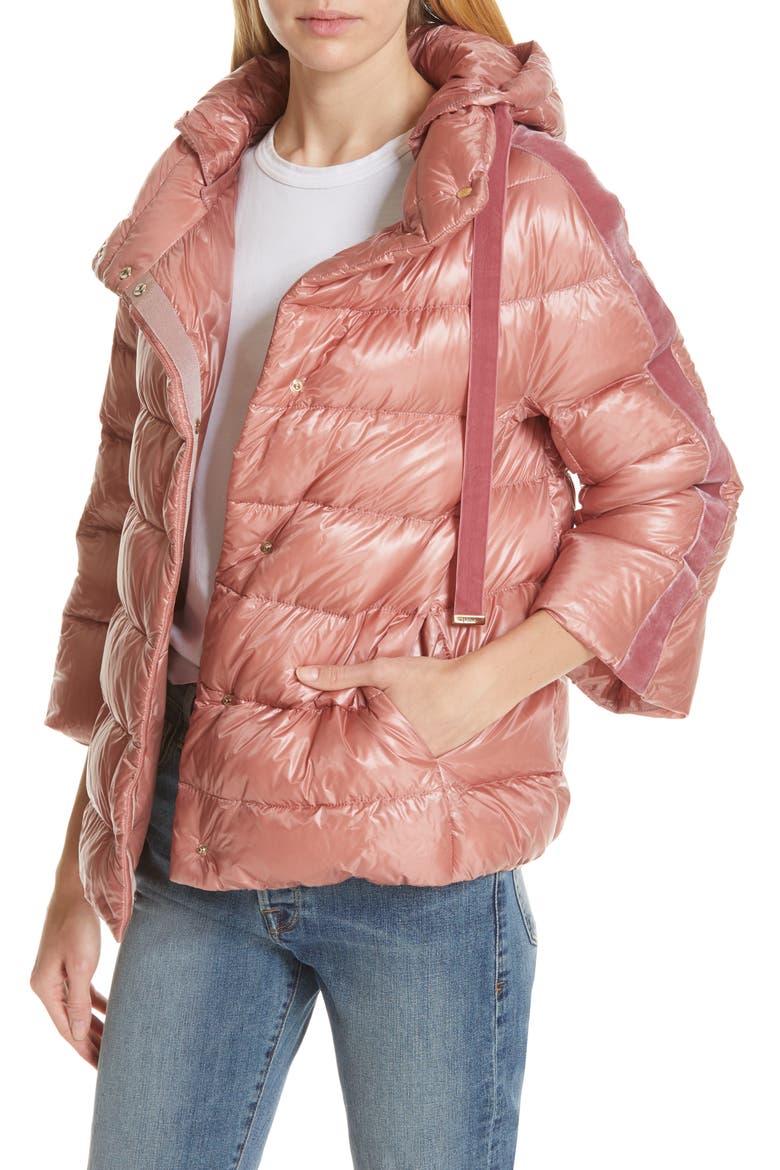 Quilted Down Puffer Coat, Alternate, color, PINK