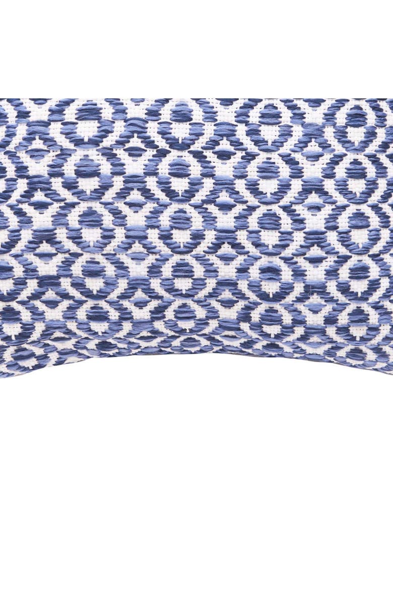 Navy Tri Color Geo Pillow, Alternate, color, Blue