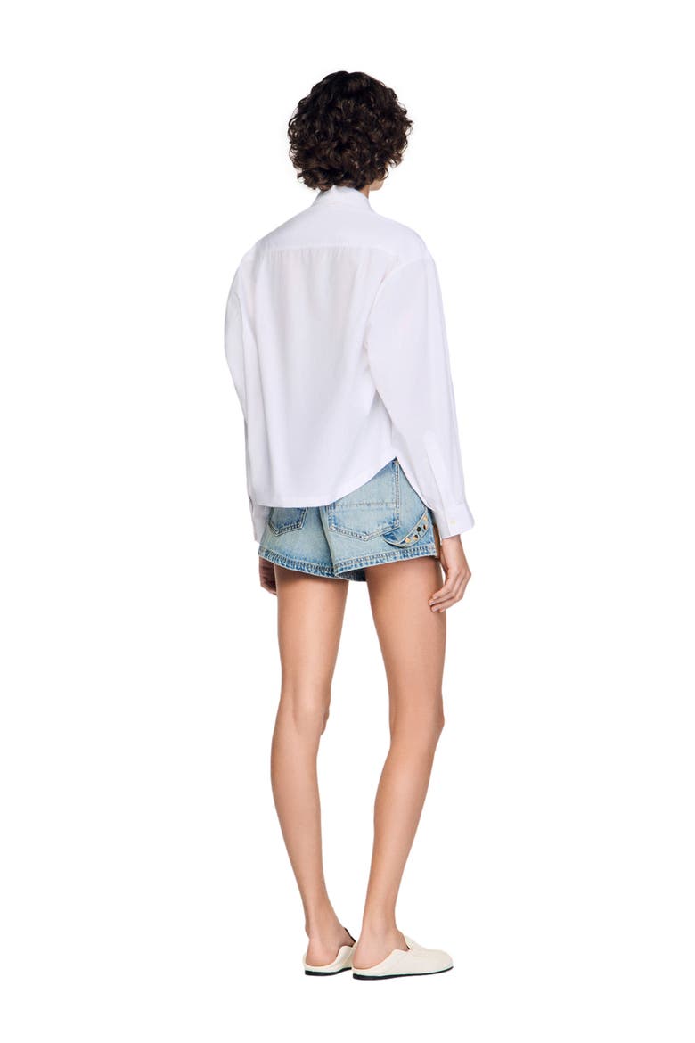 Embroidered shirt, Alternate, color, White / blue
