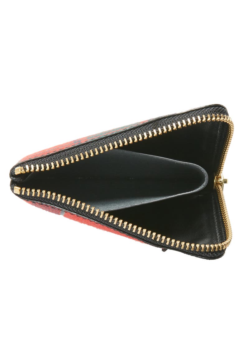 Tartan Patchwork Half Zip French Wallet, Alternate, color, RED
