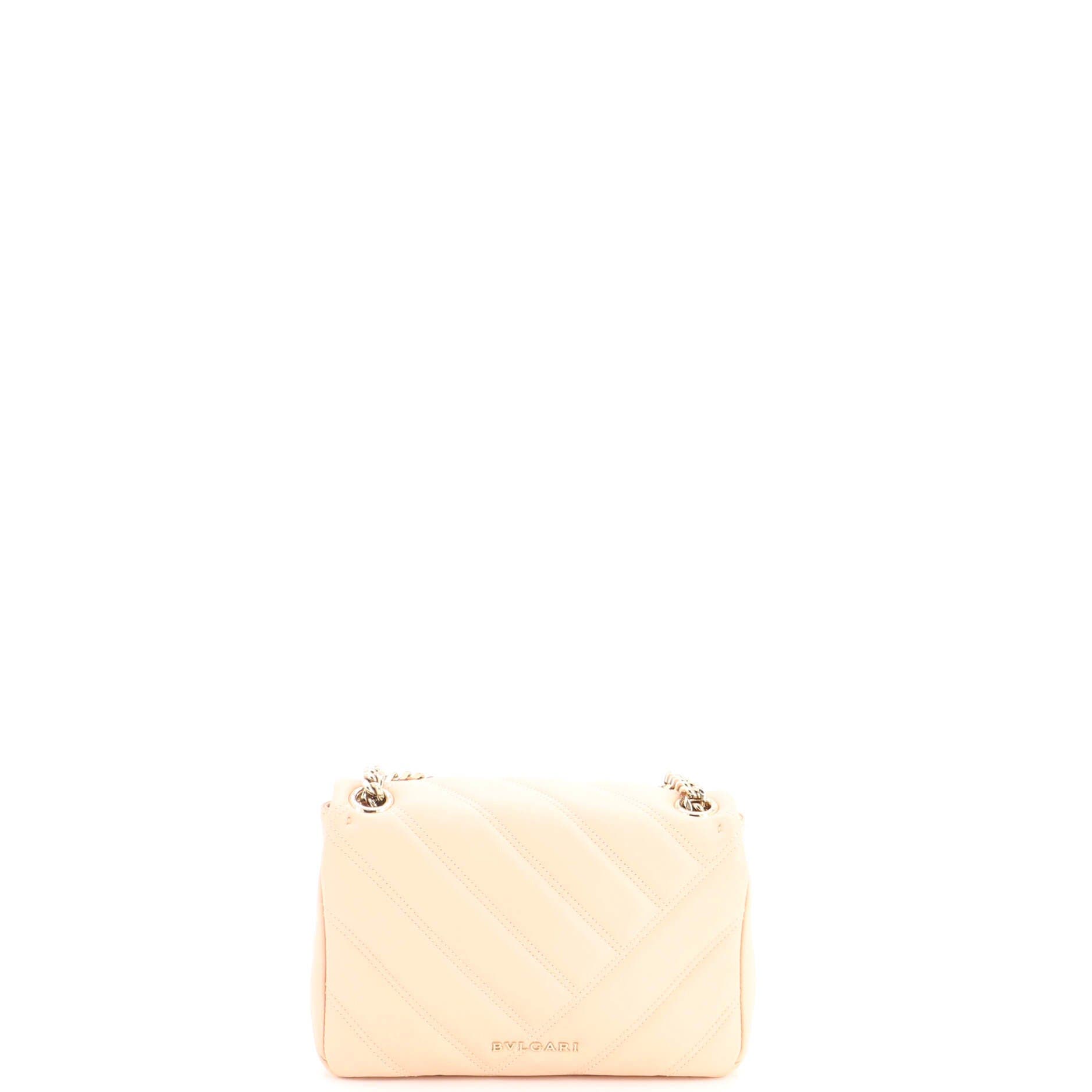 Serpenti Cabochon Shoulder Bag Diagonal Quilted Leather Small, Alternate, color, White