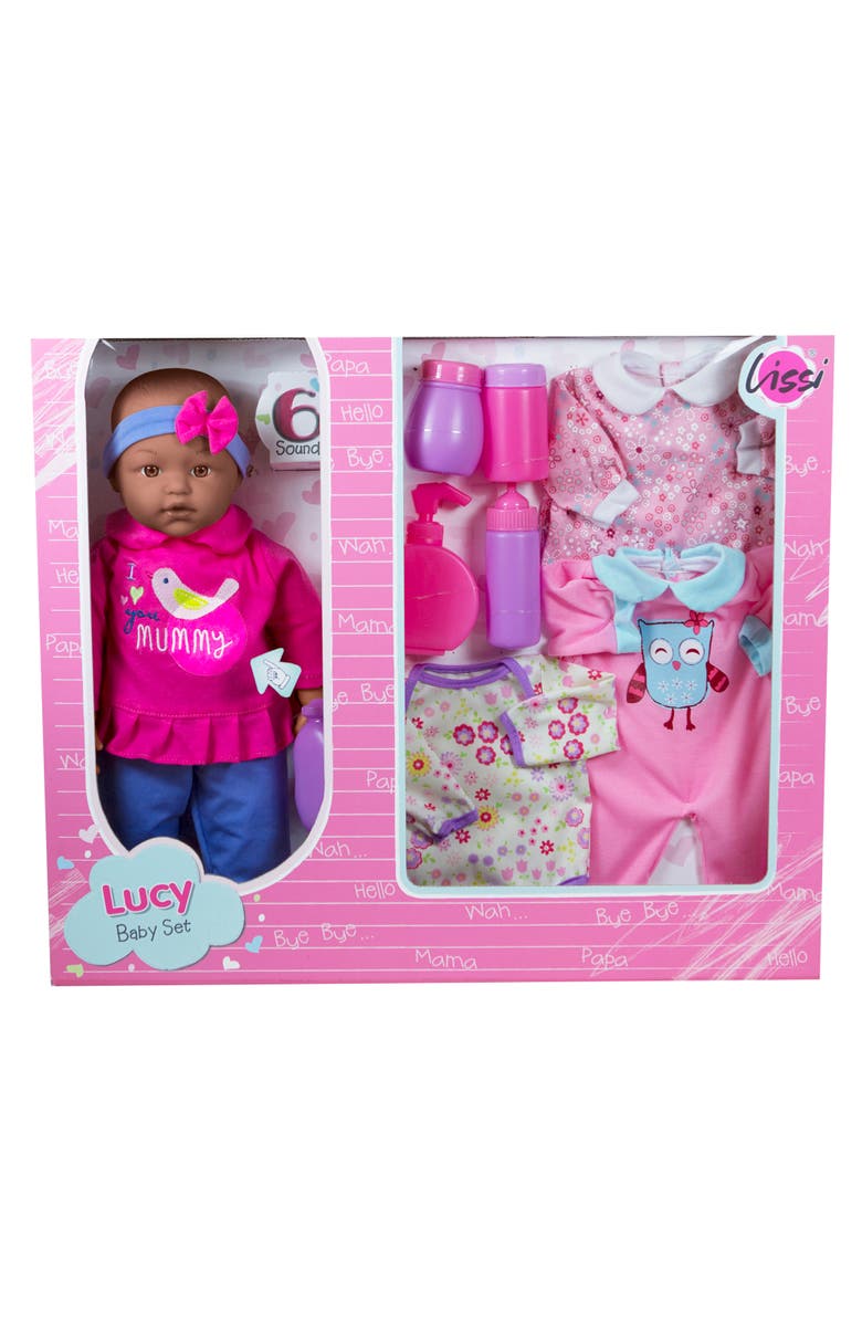 Lissi 15 Inch Talking African American Baby Doll Set, Pink & Blue, I Love You Mummy, Alternate, color, Multicolored