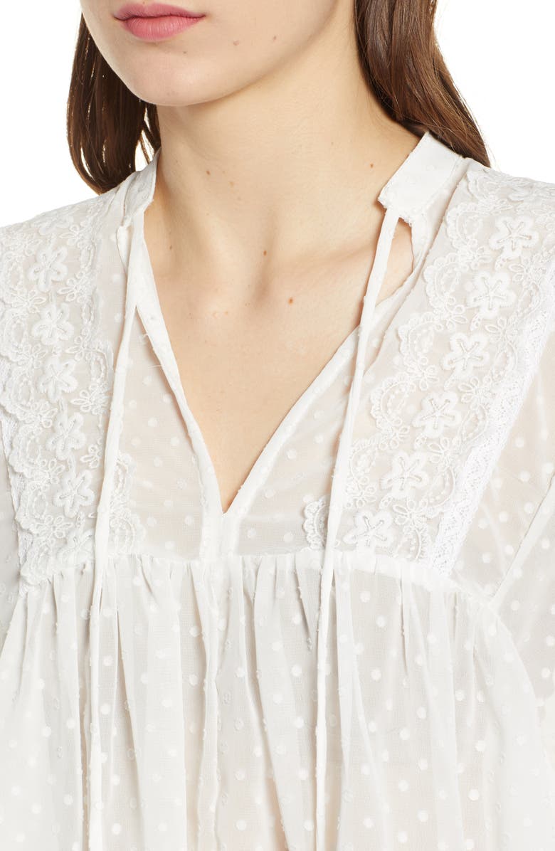 Bishop + Young Swiss Dot Blouse, Alternate, color,