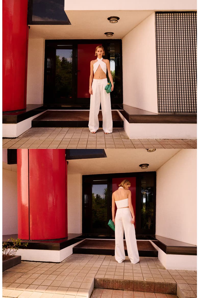 Starring Hailey Bieber Straight Fit Pants, Alternate, color, OFF WHITE