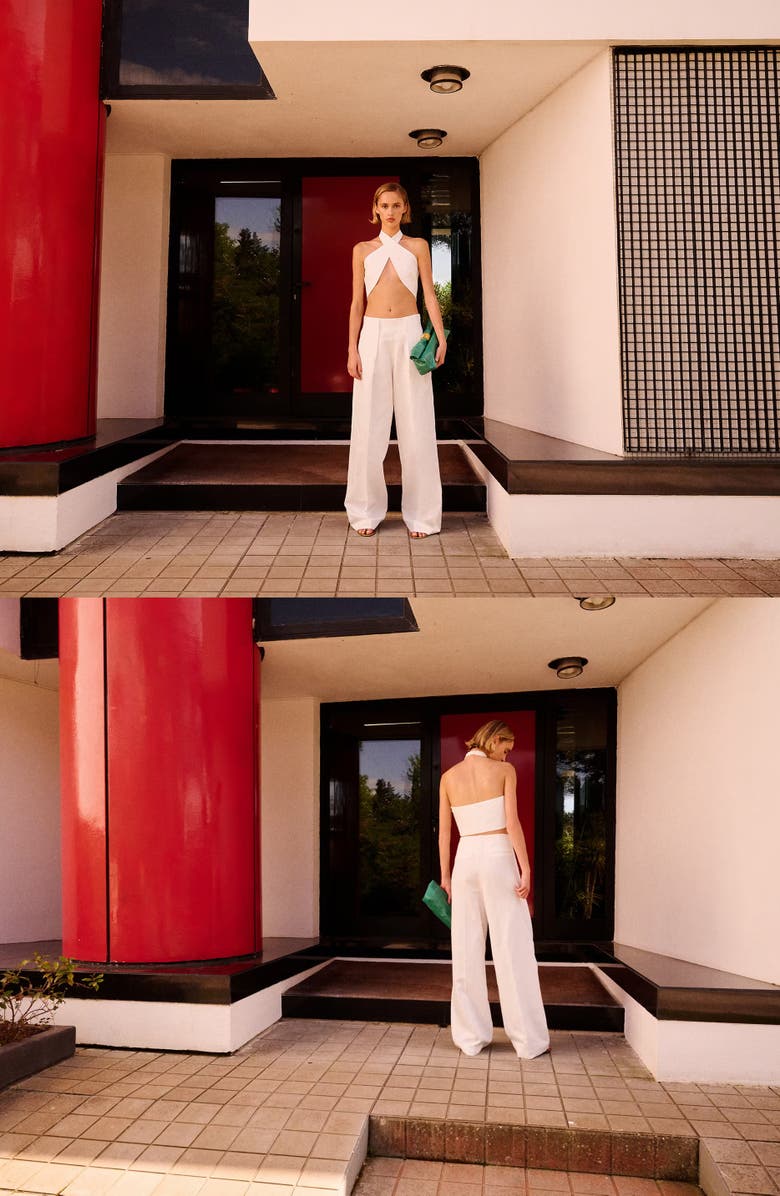MANGO Featuring Hailey Bieber Straight Fit Pants, Alternate, color, Off White