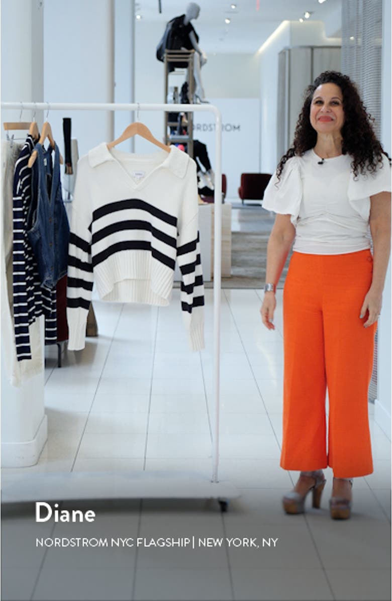 Arlo Stripe Cotton Polo Sweater, sales video thumbnail