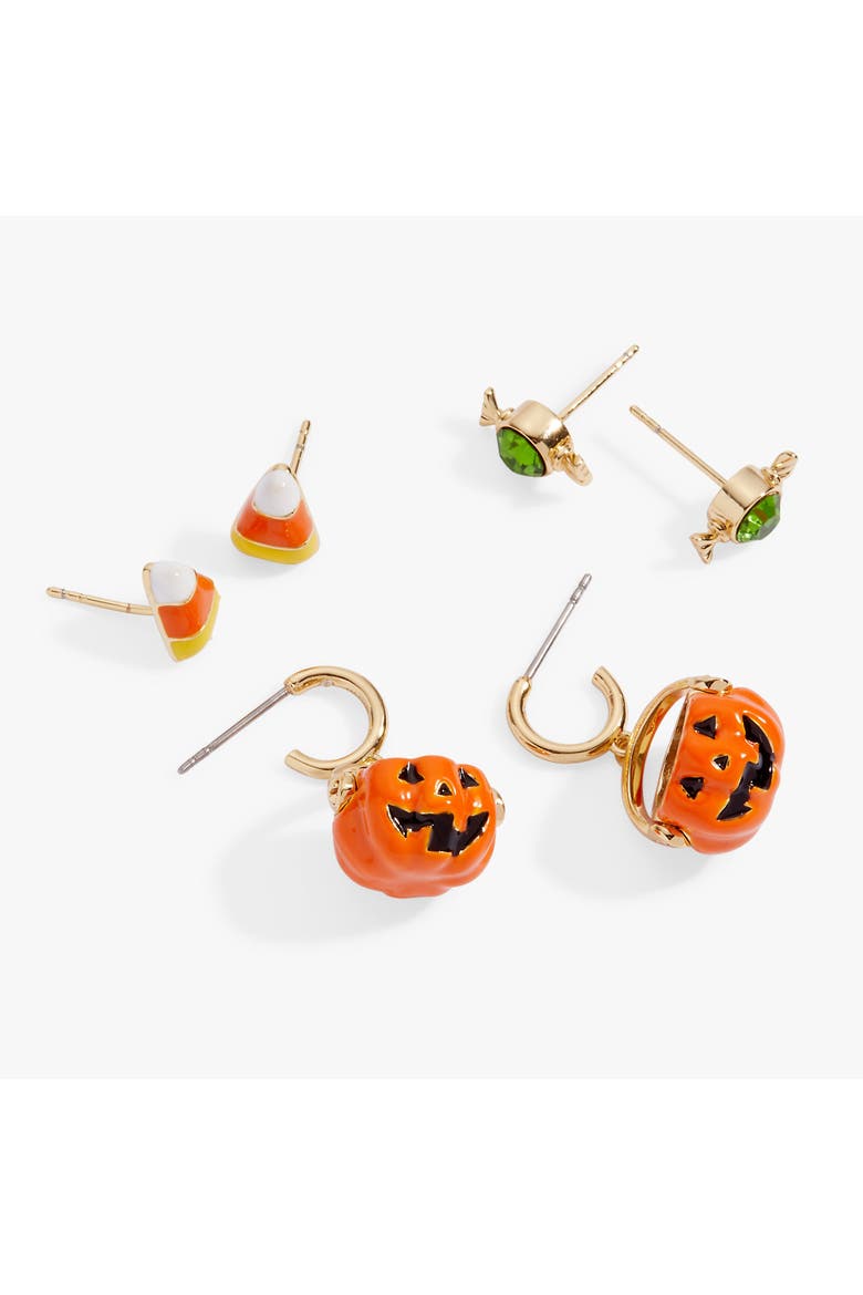 'Trick or Treat' Earring Set of 3, Alternate, color, Gold