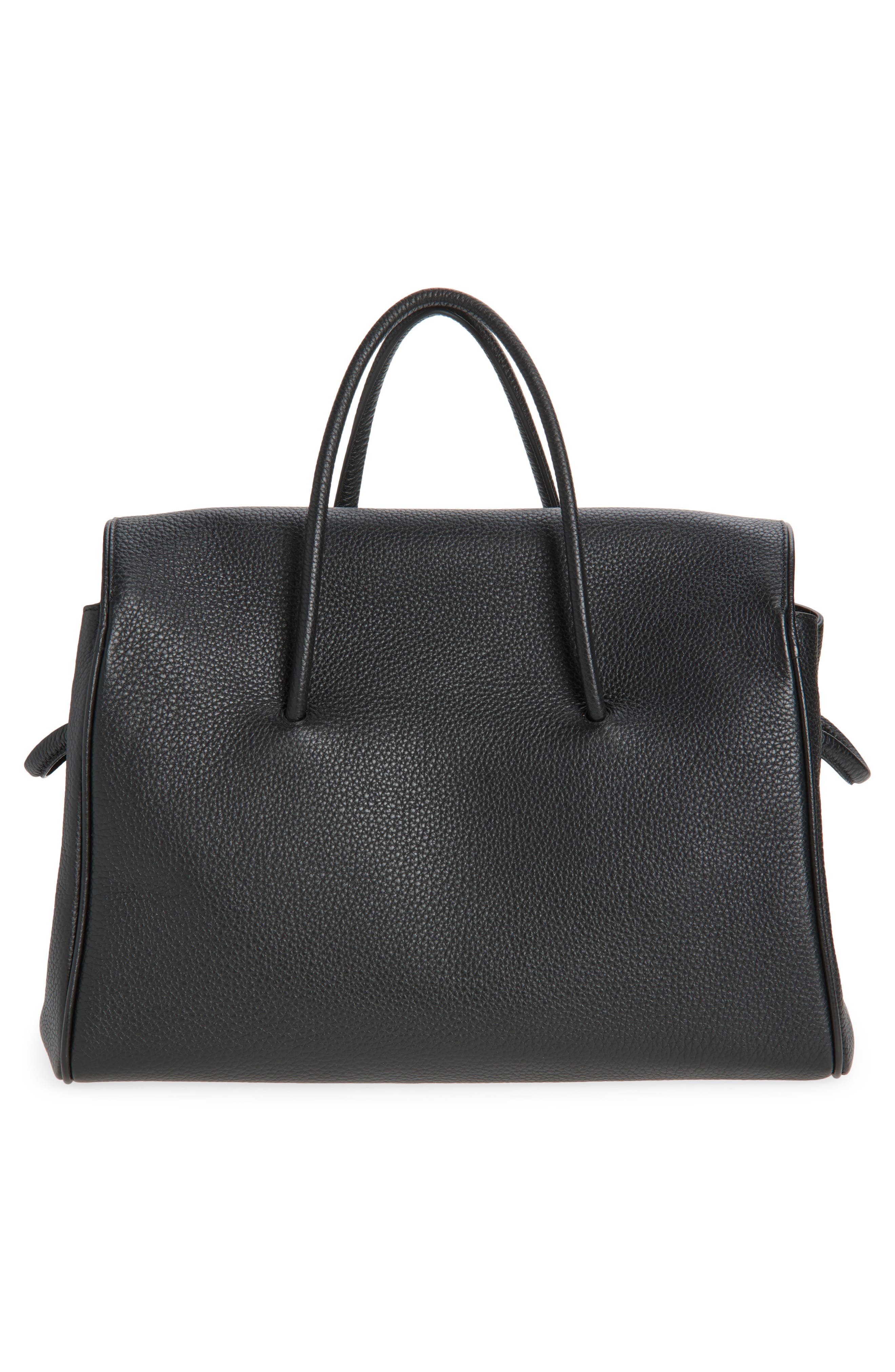 Jacquemus Le Turismo Leather Shopper Bag, Alternate, color, Black