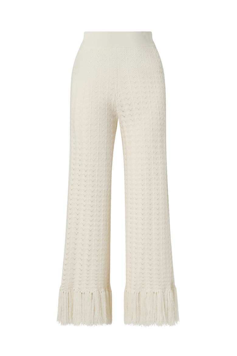 Alycia Knitted Fringe Pants, Alternate, color, White