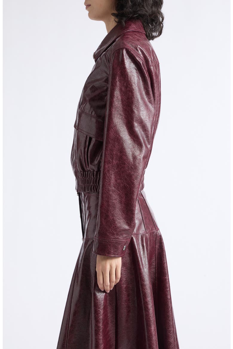 Alexander Faux Leather Jacket, Alternate, color, BLACK CHERRY