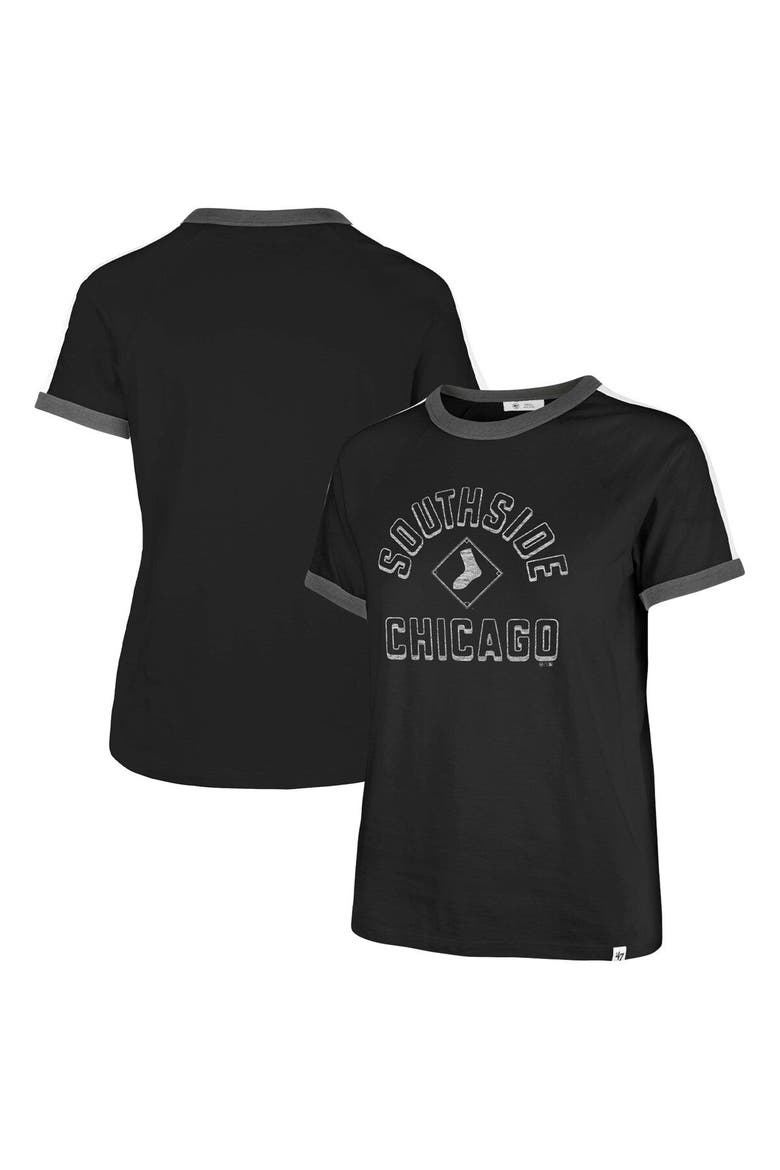 Women's '47  Black Chicago White Sox City Connect Sweet Heat Peyton T-Shirt, Main, color, Black