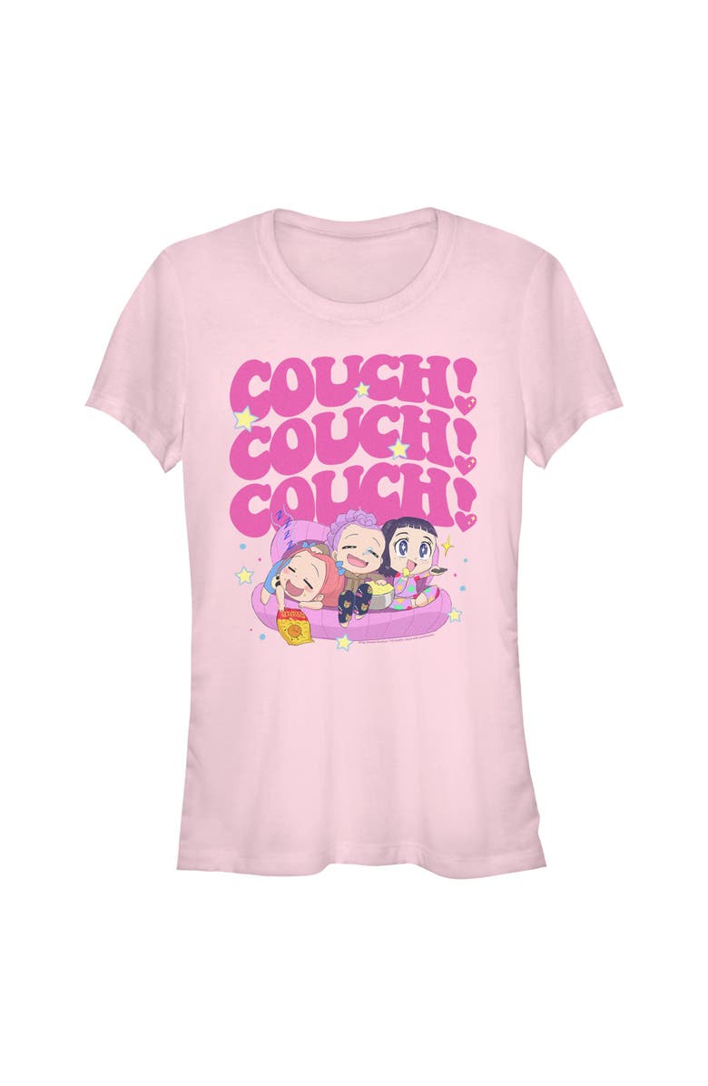KPop Demon Hunters Junior's KPop Demon Hunters Cute Friendship Couch Time  Graphic T-Shirt, Main, color, Light Pink
