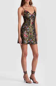 Alice + Olivia Tayla Floral Jacquard Lantern Minidress