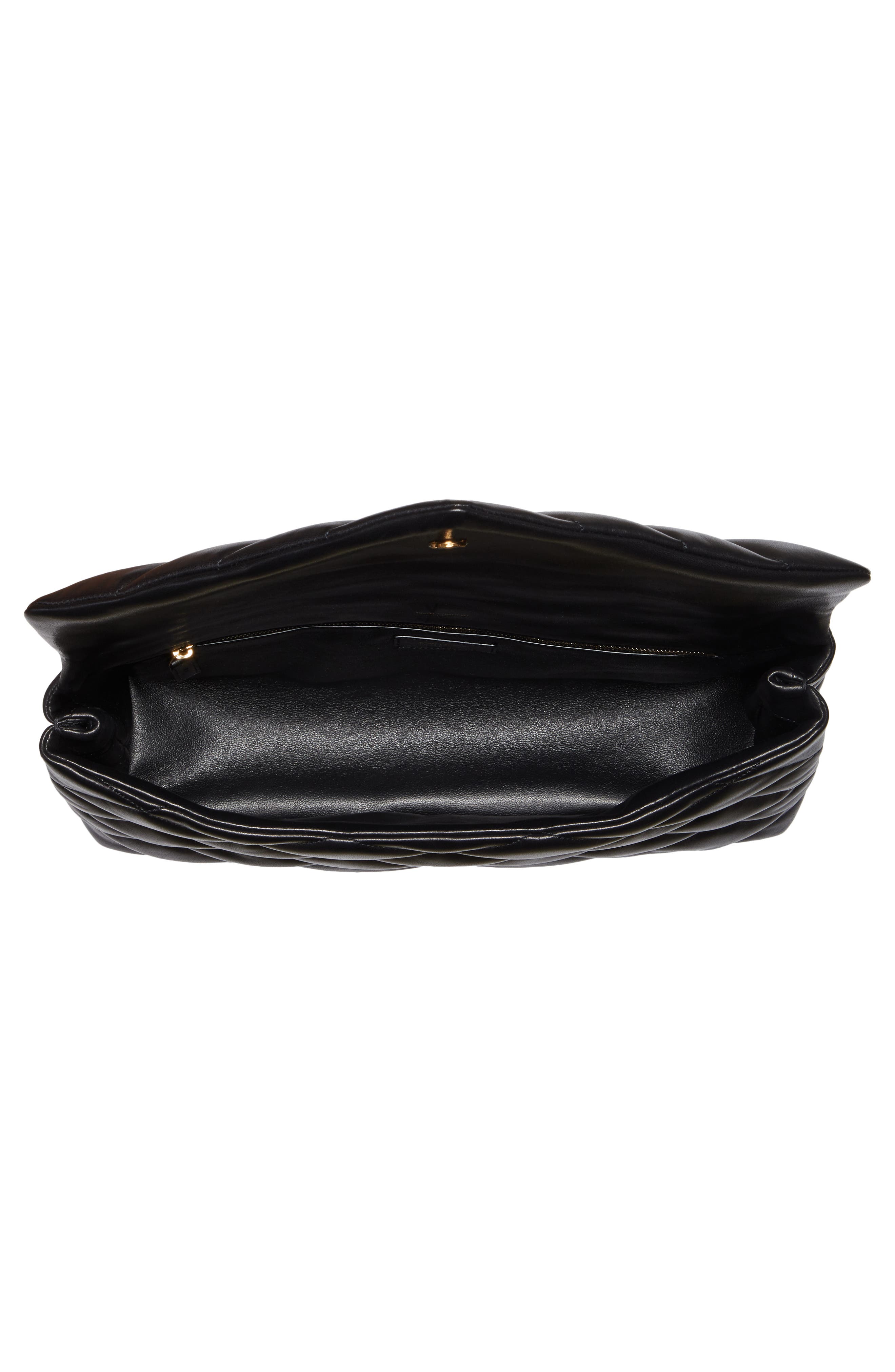 Saint Laurent Sade Leather Puffer Clutch, Alternate, color, 