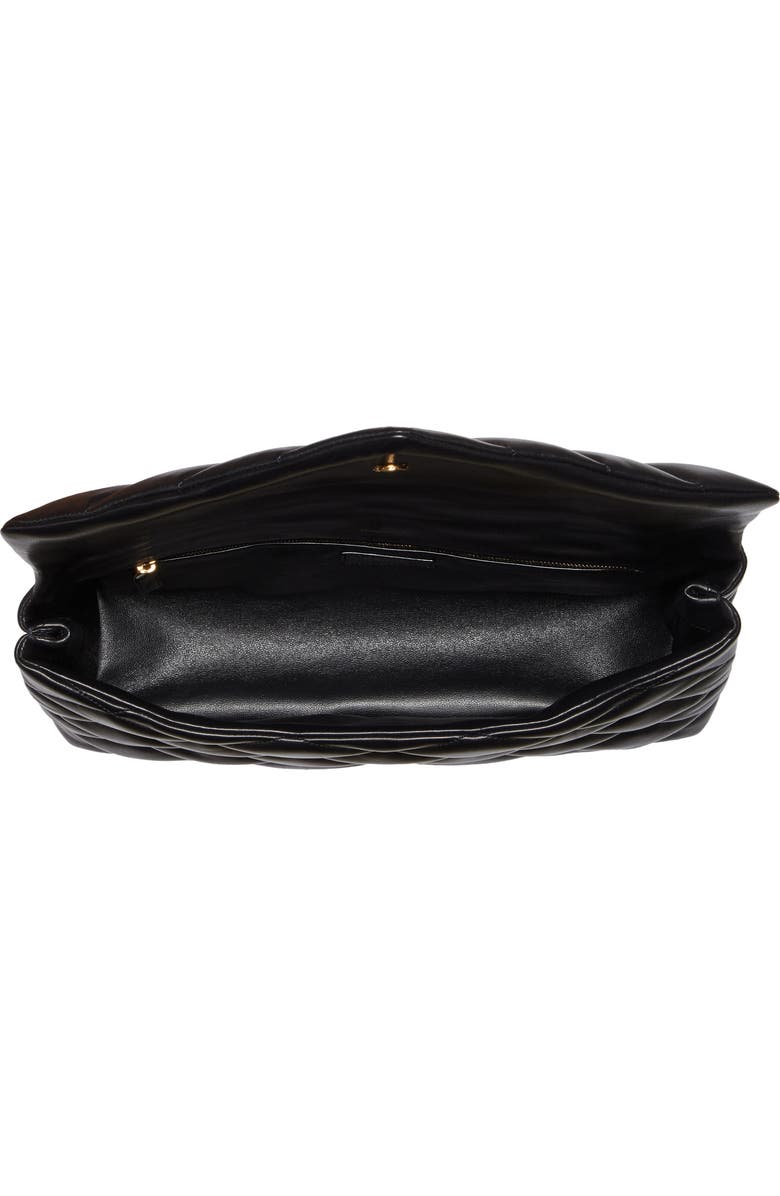 Saint Laurent Sade Leather Puffer Clutch, Alternate, color,