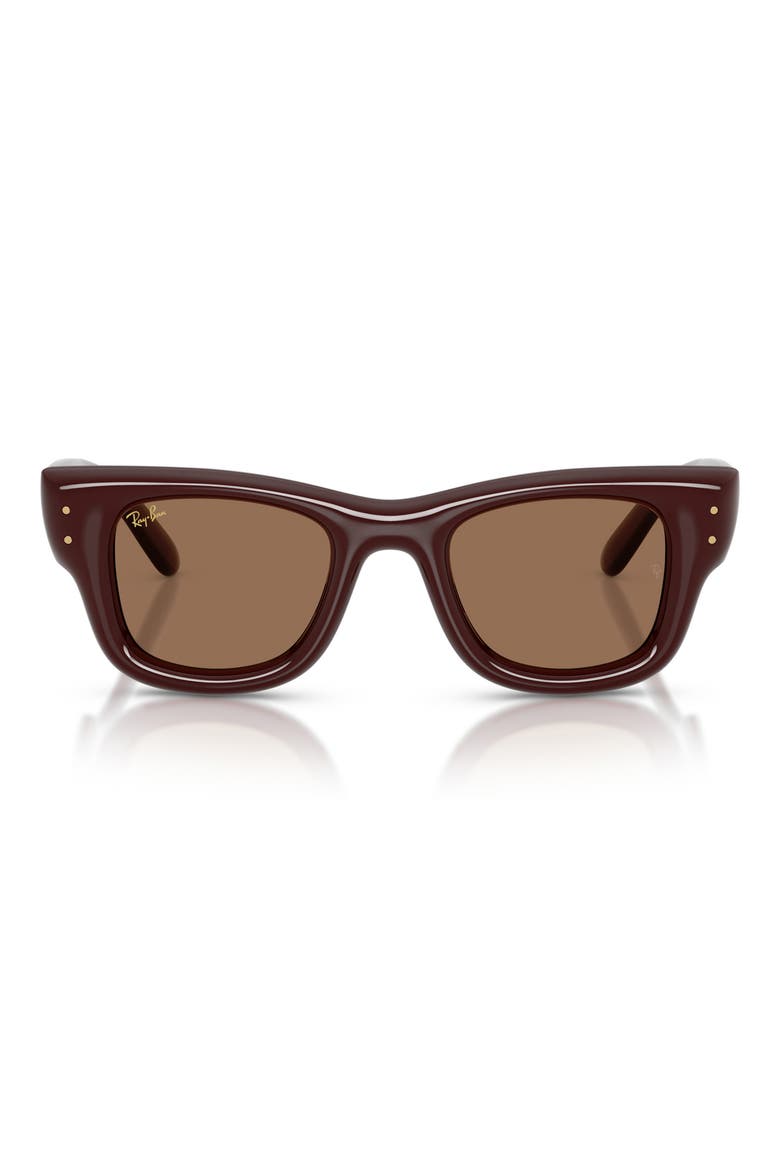 Wayfarer Puffer 47mm Square Sunglasses, Main, color, DARK BROWN / DARK BROWN