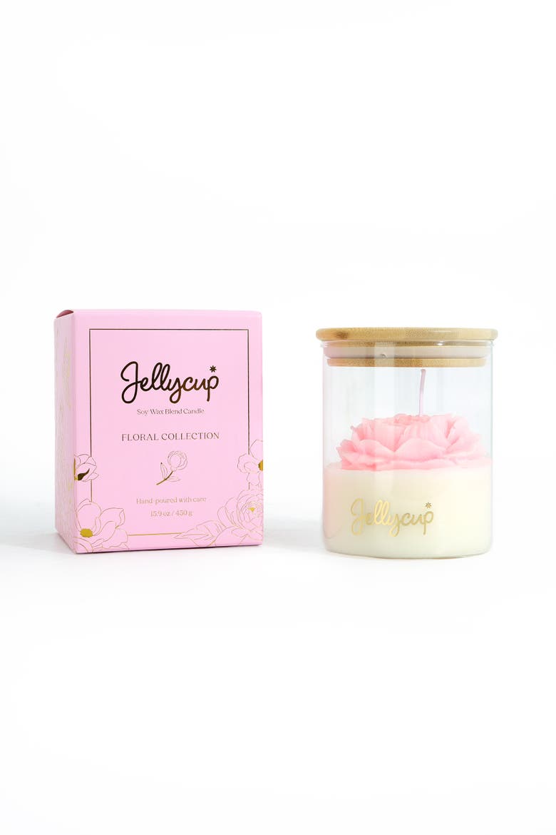 Peony Bloom Jar Soy Wax Candle, Alternate, color, Peony Pink