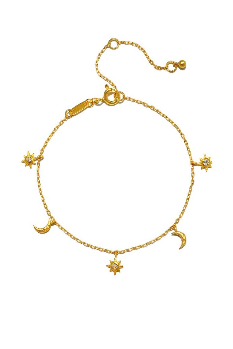 Enchanted Journey Celestial Charm Bracelet, Main, color, Gold