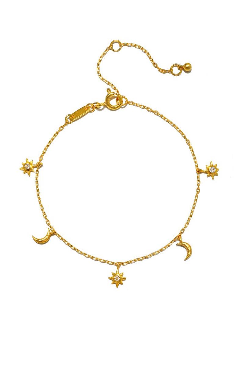 Satya Jewelry Enchanted Journey Celestial Charm Bracelet, Main, color, Gold