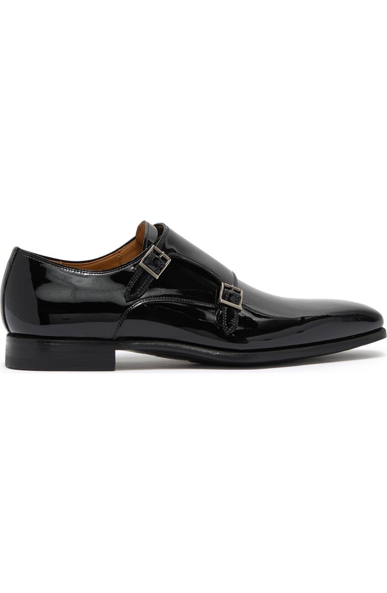 Magnanni Carmo Patent Leather Monk Strap Derby, Alternate, color,