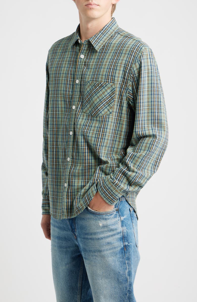 925 Originals Foreman Classic Fit Plaid Flannel Button-Up Shirt, Alternate, color, Green