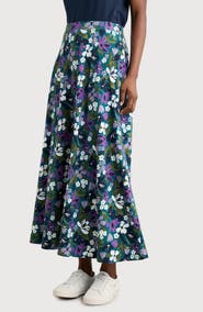 Seasalt Cornwall Rose Floral A-Line Skirt