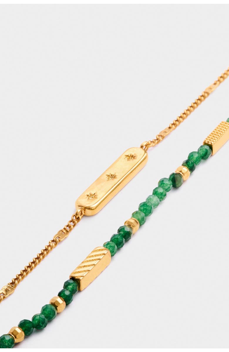 Katie Loxton Birthstone Bracelet 'May' in Green Agate, Alternate, color, May