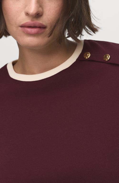 Mango Button Accent Cotton T-shirt In Red