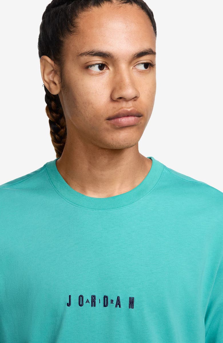 Nike Jordan Embroidered Crewneck T-Shirt, Alternate, color, Washed Teal/ Midnight Navy
