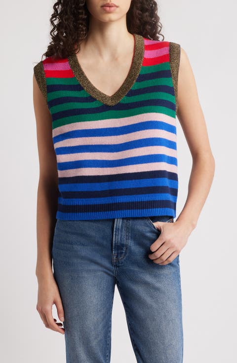 Olivia Colorblock Stripe Merino Wool Sweater Vest