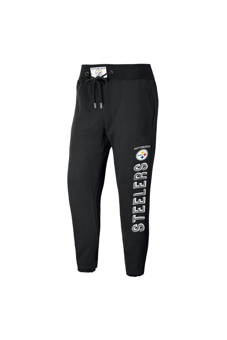 Women's WEAR by Erin Andrews Black Pittsburgh Steelers French Terry Jogger Pants, Alternate, color, Black