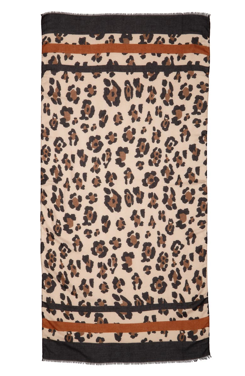 Sole Society Leopard Print Scarf, Alternate, color,