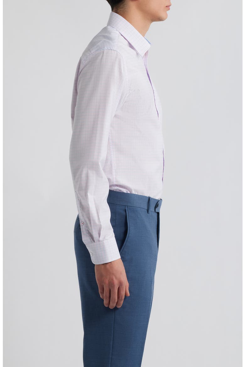 Paris Modern Fit Pink Check Cotton Dress Shirt, Alternate, color, PINK