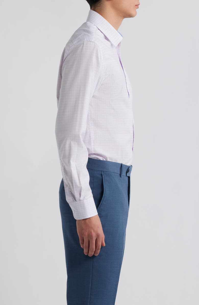 DANIEL HECHTER Paris Modern Fit Pink Check Cotton Dress Shirt, Alternate, color, 