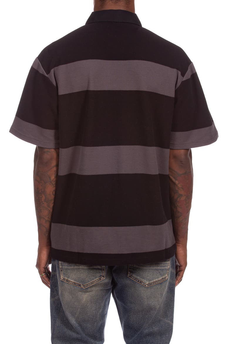 Strawberry Appliqué Polo, Alternate, color, BLACK