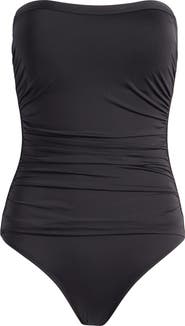 Tommy Bahama Pearl Shirred Bandeau One-Piece Swimsuit