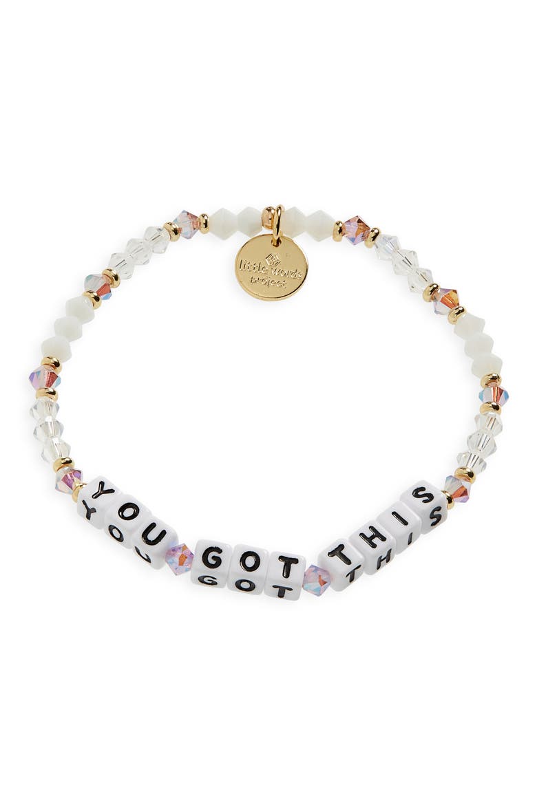 You Got This Stretch Bracelet, Main, color, MULTI/ WHITE