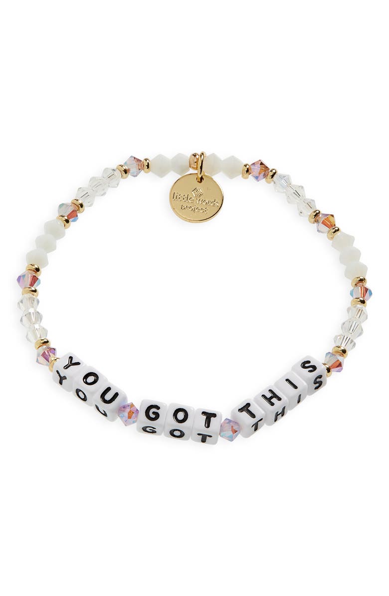 Little Words Project You Got This Stretch Bracelet, Main, color, Multi/ White