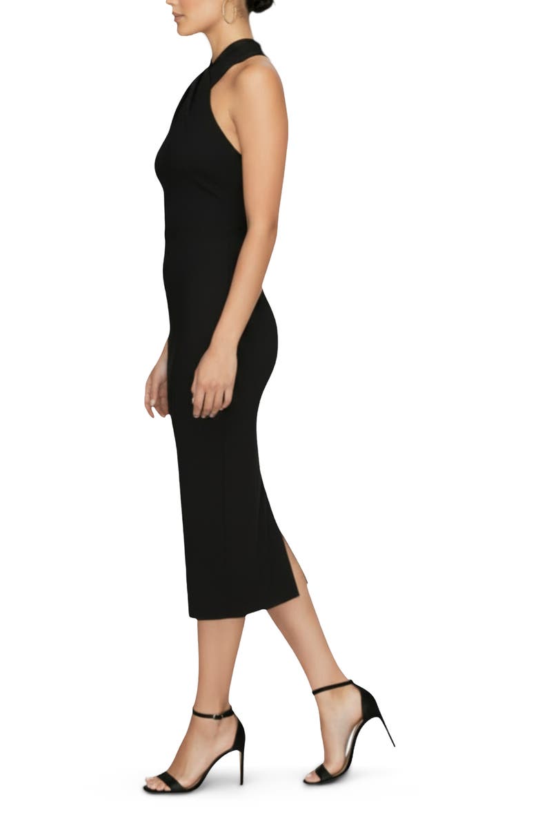 RACHEL Rachel Roy Harland Crossover Halter Midi Dress, Alternate, color, Black