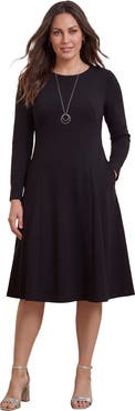 Jessica London Long Sleeve Stretch Ponte Dress (plus)