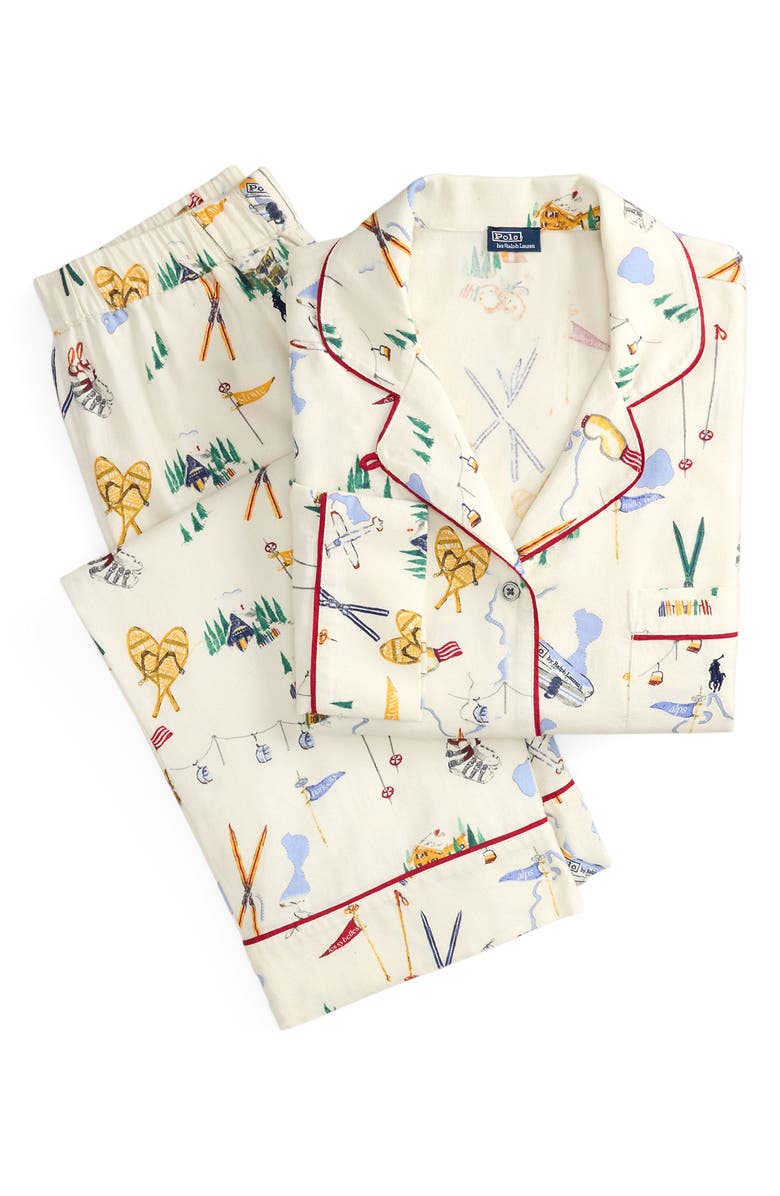 Polo Ralph Lauren Madison Print Cotton Pajamas, Alternate, color, Travel Ski Prnt