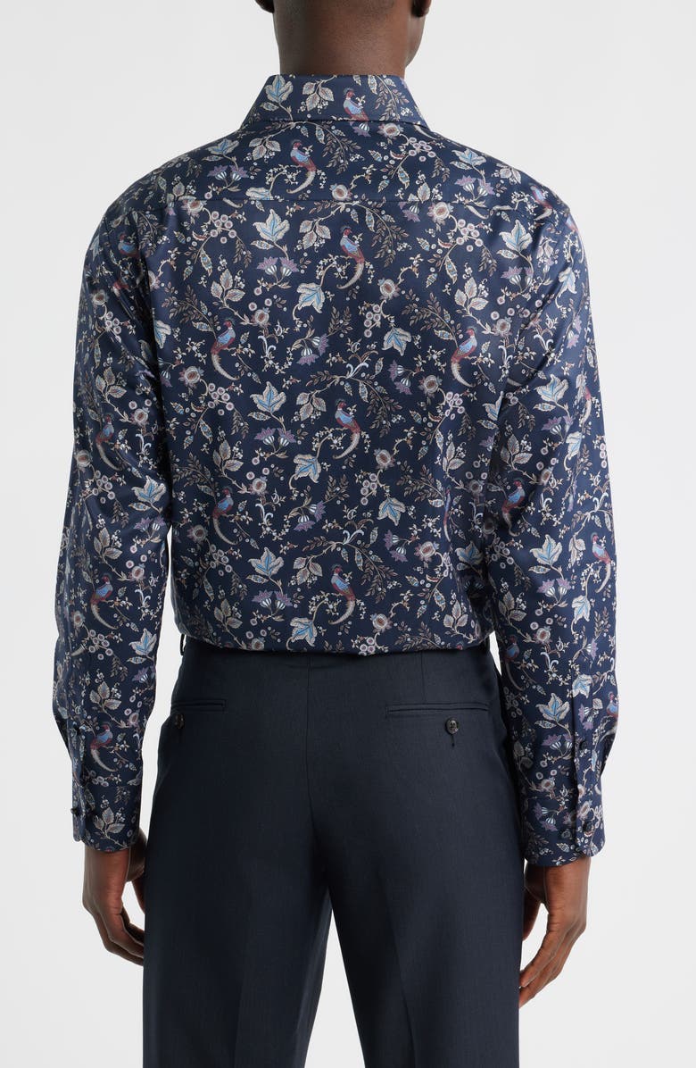1863 by Eterna Modern Fit Floral Non-Iron Cotton Twill Dress Shirt, Alternate, color, Dark Blue