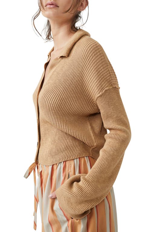 Free People Ella Button-up Sweater In Iced Coffee