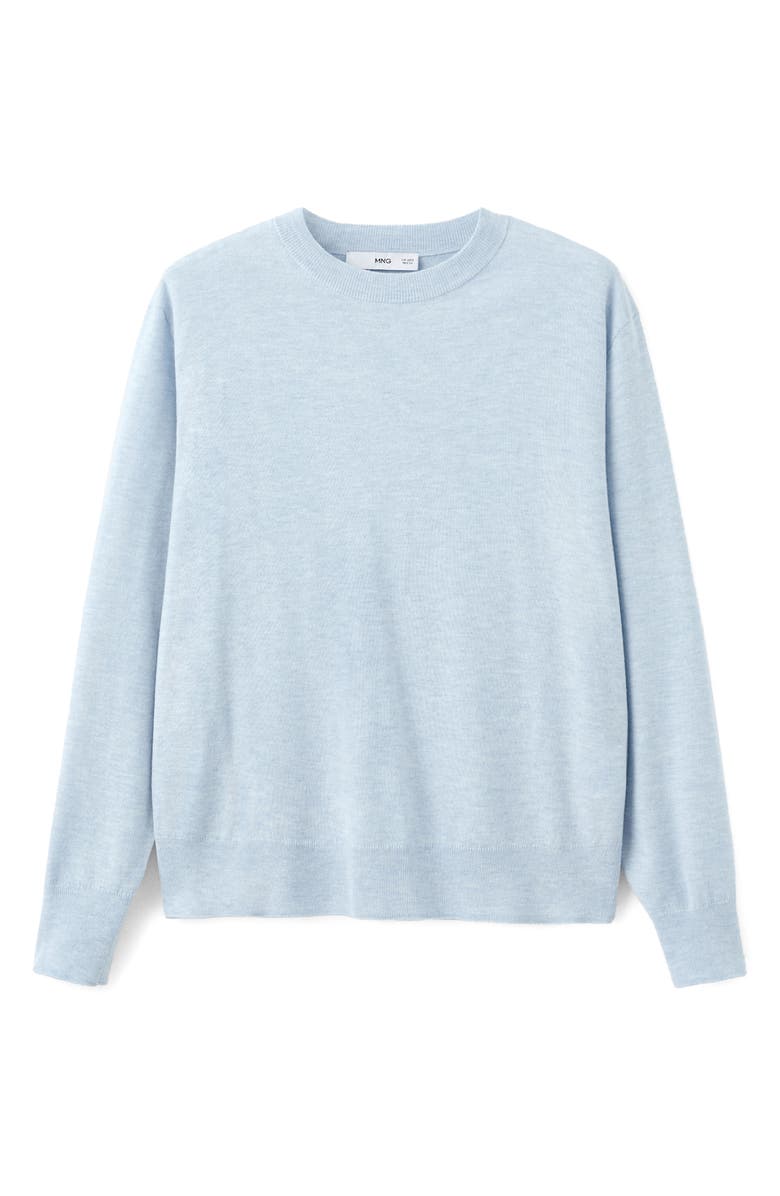 MANGO Finely Knit Crewneck Sweater, Alternate, color, Sky Blue