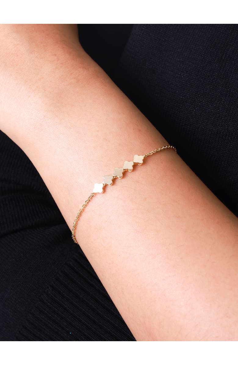 DEVATA Clover Chain Bracelet in 14K Gold, 5mm, Alternate, color, Yellow Gold