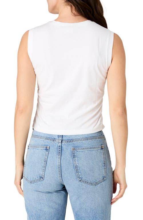 French Connection Ruched Cotton Muscle Tank In Summer White