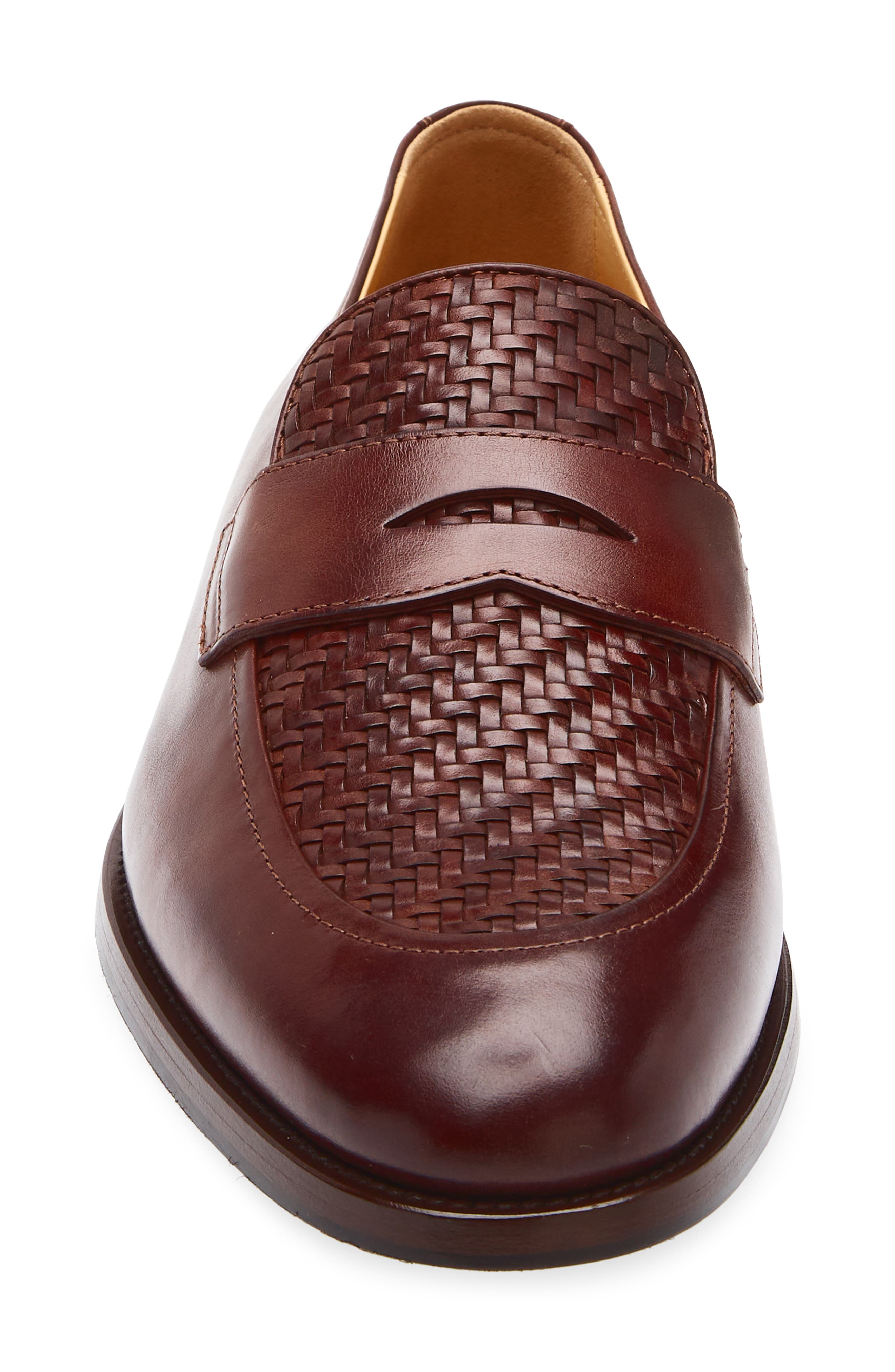 Brunello Cucinelli Woven Penny Loafer, Alternate, color, C8876 Burnt Red