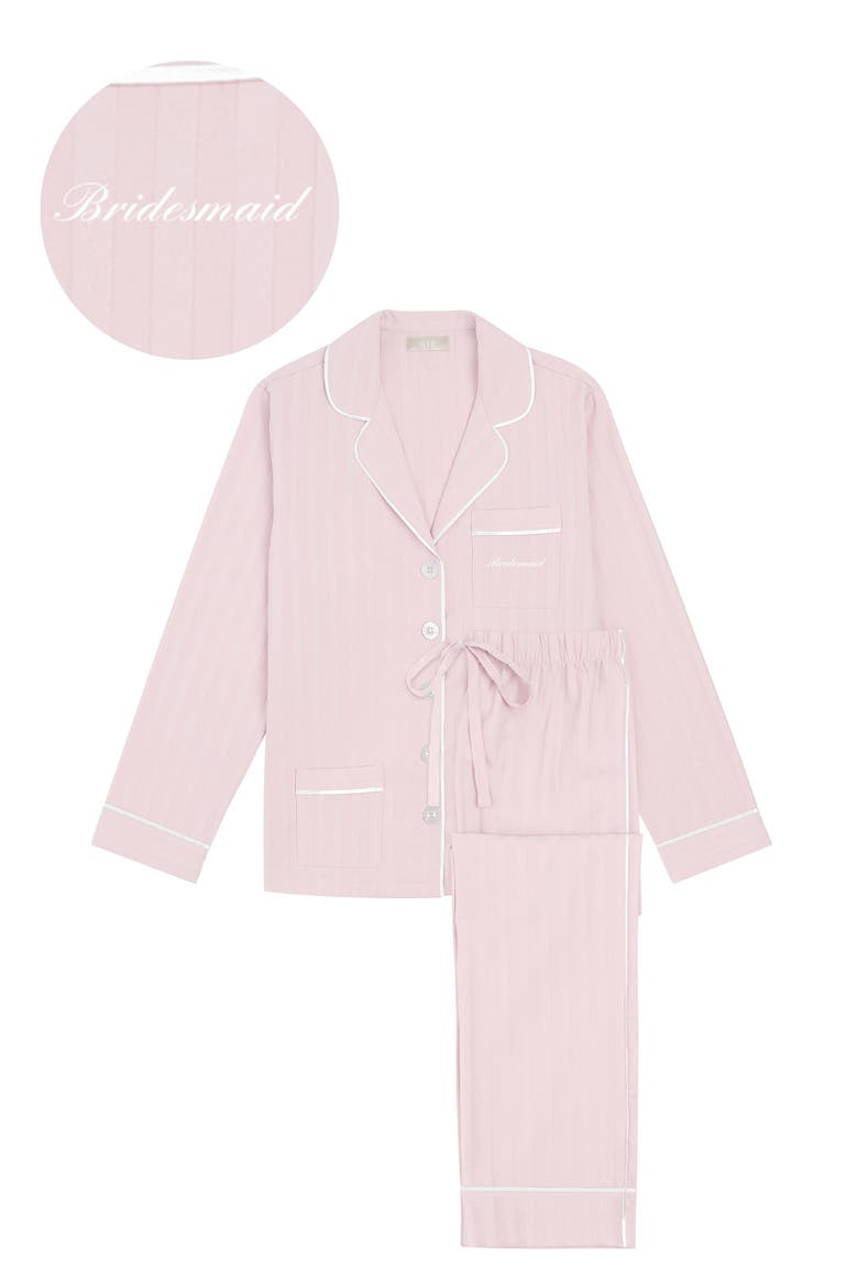Bridesmaid Cotton Long Pajama Set, Main, color, Pink Peony