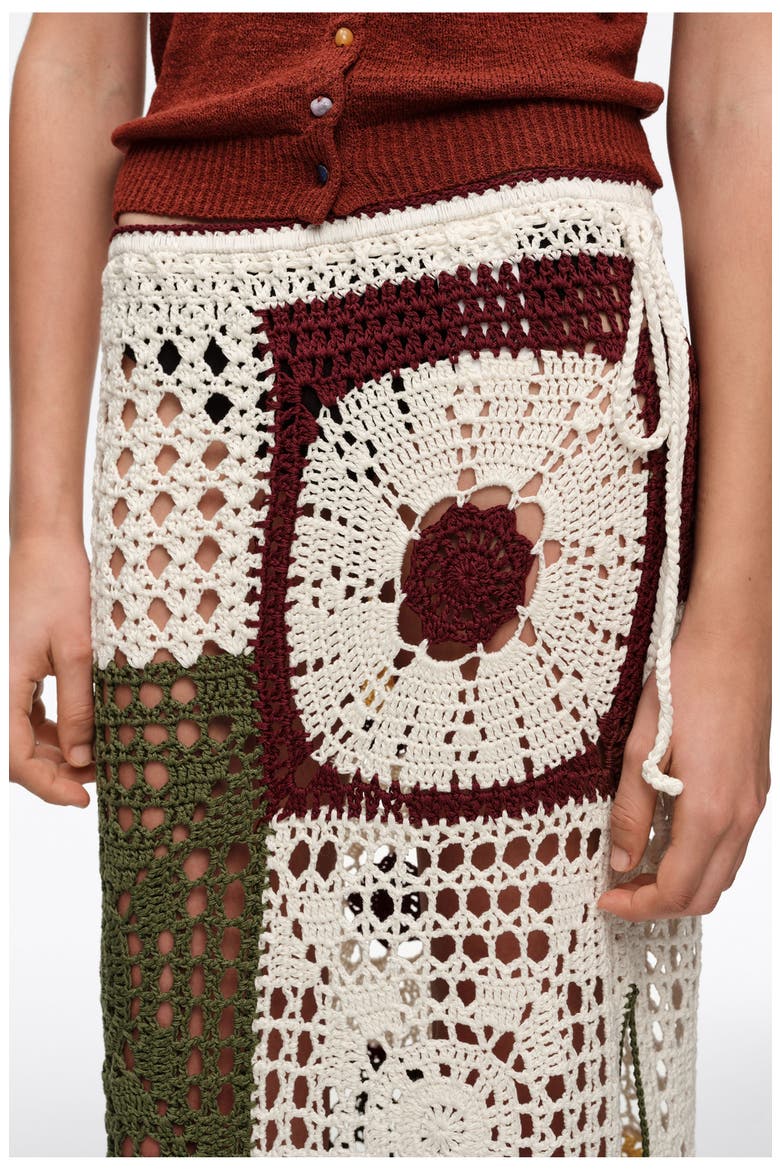 Straight Crochet Skirt, Alternate, color, DARK GREEN