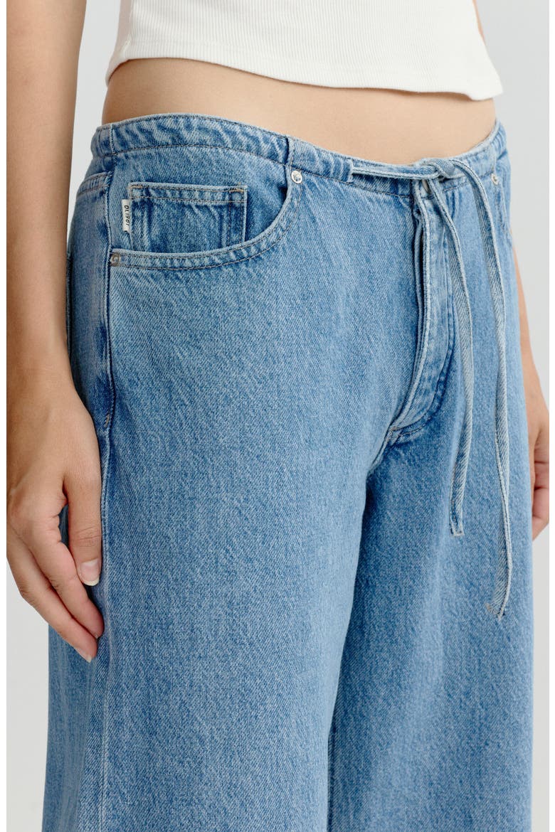 Sienna Drawstring Low Rise Relaxed Wide Leg Jeans, Alternate, color, RIVER AURA